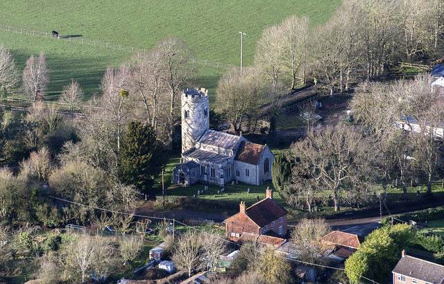 Aerial image: St Michael's Church in Aslacton - Norfolk
