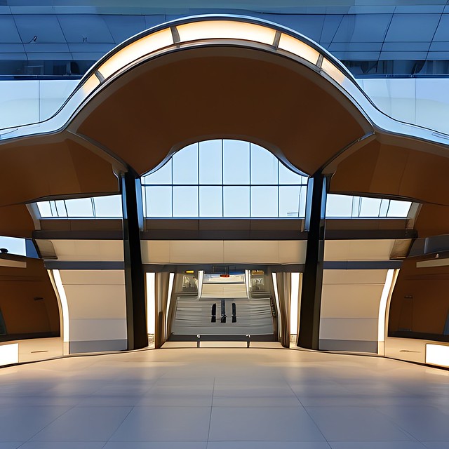 photo of train station entrance molecular architectural design ...