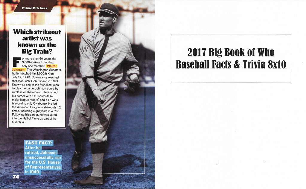2017 Big Book of Who - Baseball Facts and Trivia - Johnson, Walter