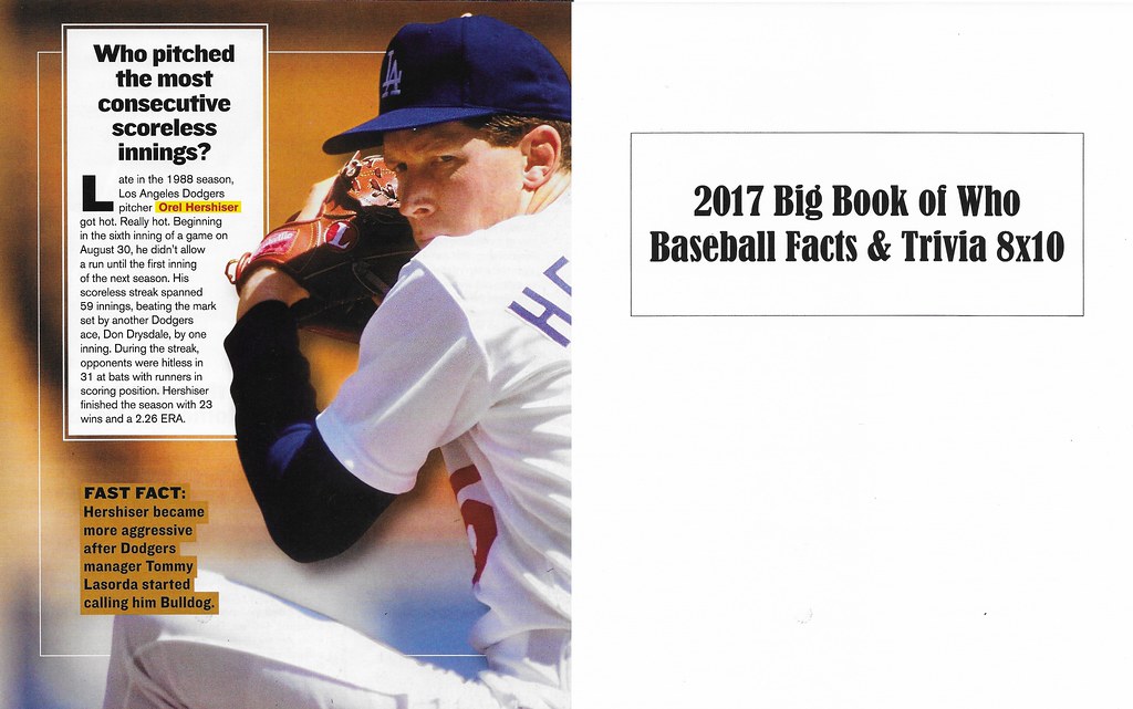 2017 Big Book of Who - Baseball Facts and Trivia - Hershiser, Orel