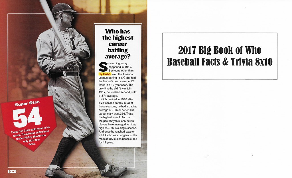 2017 Big Book of Who - Baseball Facts and Trivia - Cobb, Ty