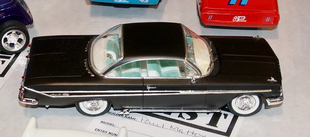Chevy Impala flat black over white and aqua low rider DSC_0013