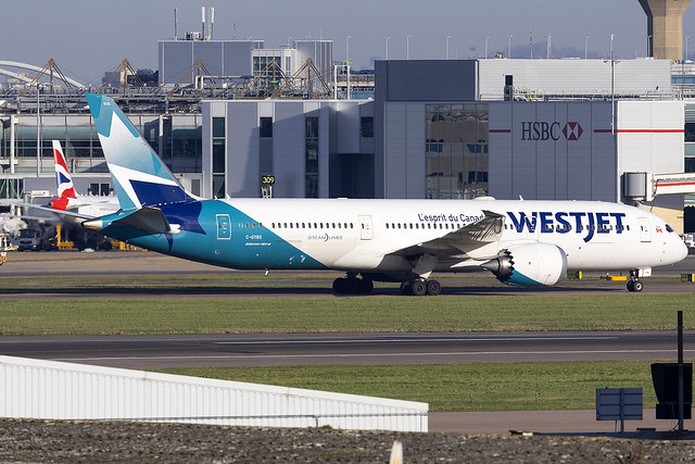 WestJet Boeing 787-9 Dreamliner C-GYRS at Heathrow Airport LHR/EGLL