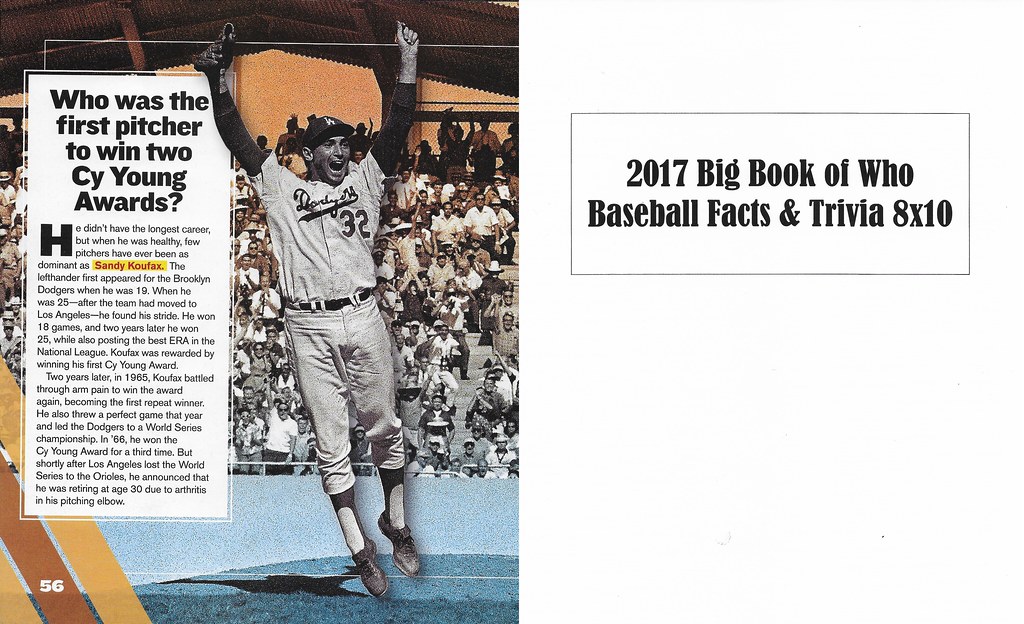 2017 Big Book of Who - Baseball Facts and Trivia - Koufax, Sandy