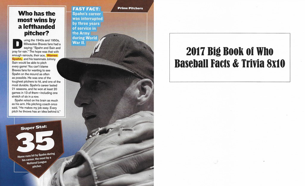 2017 Big Book of Who - Baseball Facts and Trivia - Spahn, Warren