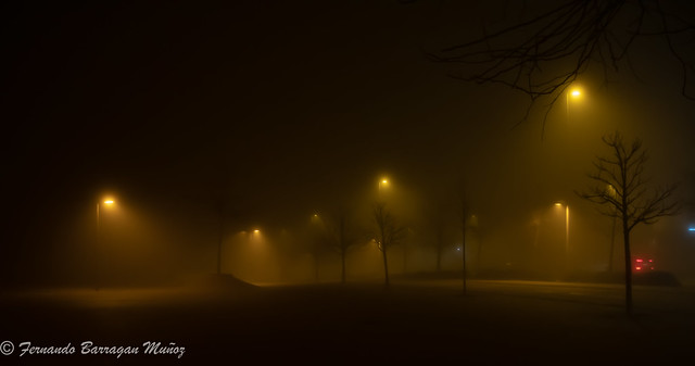 Madrid under fog