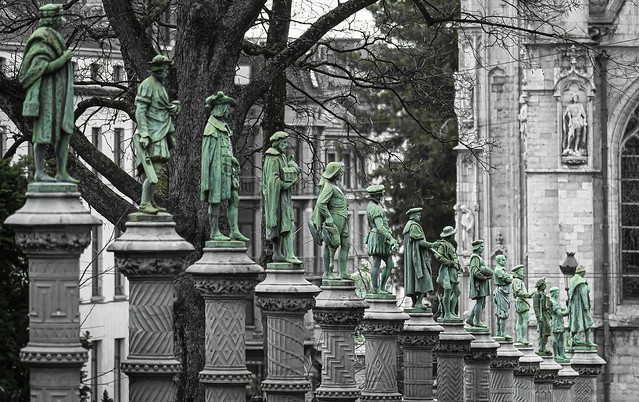 Statues in a row.