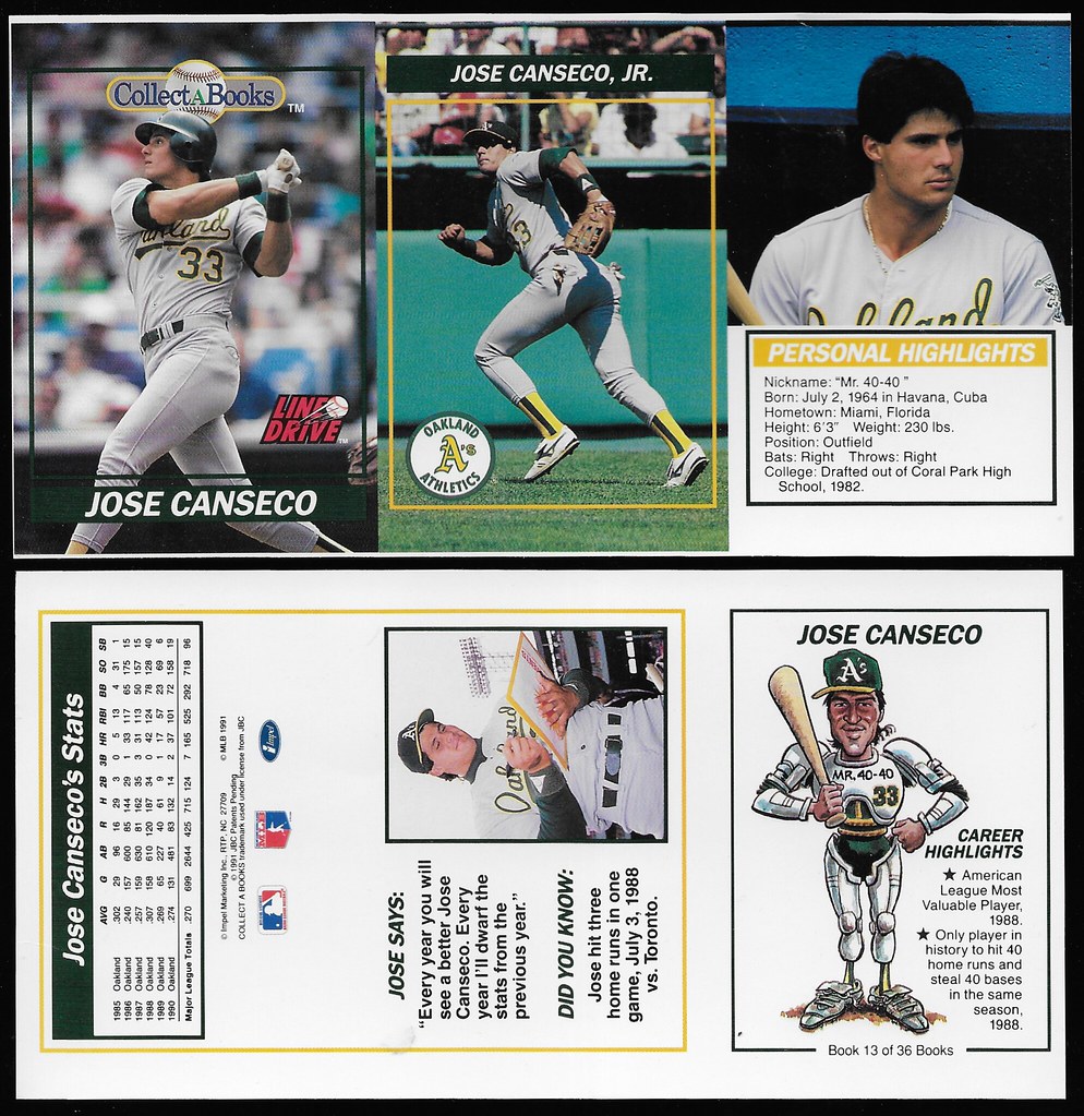 1991 CMC Collect-A-Book Panels - Canseco, Jose