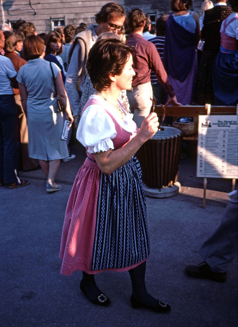 Austrian, tradional, costume, Music festival,  Salzburg, Austria, July 25, 1980