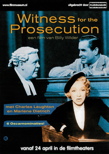 Marlene Dietrich, Charles Laughton and Tyrone Power in Witness for the Prosecution (1957)