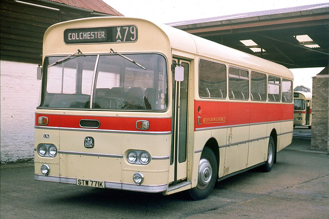 Hedingham & District Omnibuses ( MacGregor ) . Sible Hedingham , Essex . L76 STW771K . Sible Hedingham garage , Essex . Saturday morning 06th-August-1977.