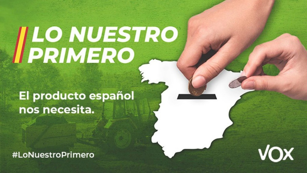 FOTOGRAFÍA. ESPAÑA. 08.06.2020. VOX lanza la campaña «Lo Nuestro Primero». «animamos a todos los españoles a unirse a la campaña #LoNuestroPrimero. Ñ Pueblo (1)