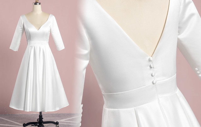 1950S Inspired Vinatge Tea-Length Wedding Dresses 2023