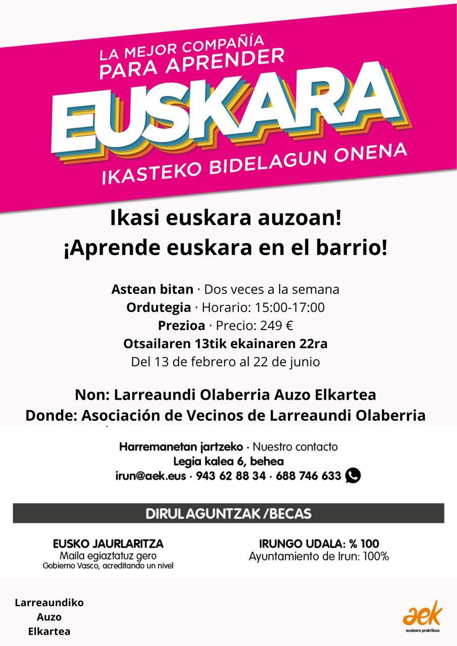 Cartel Euskara Larreaundi-Olaberria