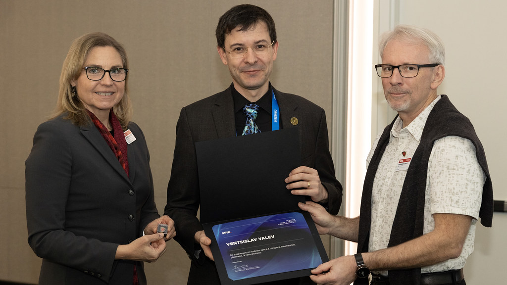 Professor Valev being presented his Fellowship certificate