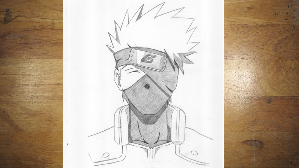 First time drawing a Naruto character ! Why not begin with Kakashi