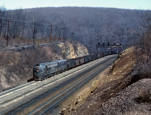 PC 4352 at Scotch Run Curve near Altoona, Pennsylvania in March of 1969 - photographer unknown