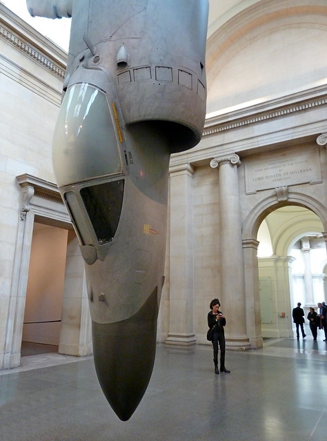 This Sea Harrier is ZE695/ 711 VL, An F/A.2 seen 14 Oct' 2010 hanging like a dead bird in the Tate Britain. Quite an important trials aircraft, it's since been melted down and cast into metal ingots.