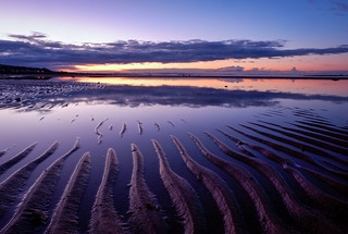 Lines of sand on a beach. West Kilbride, North Ayrshire, Scotland,  UK