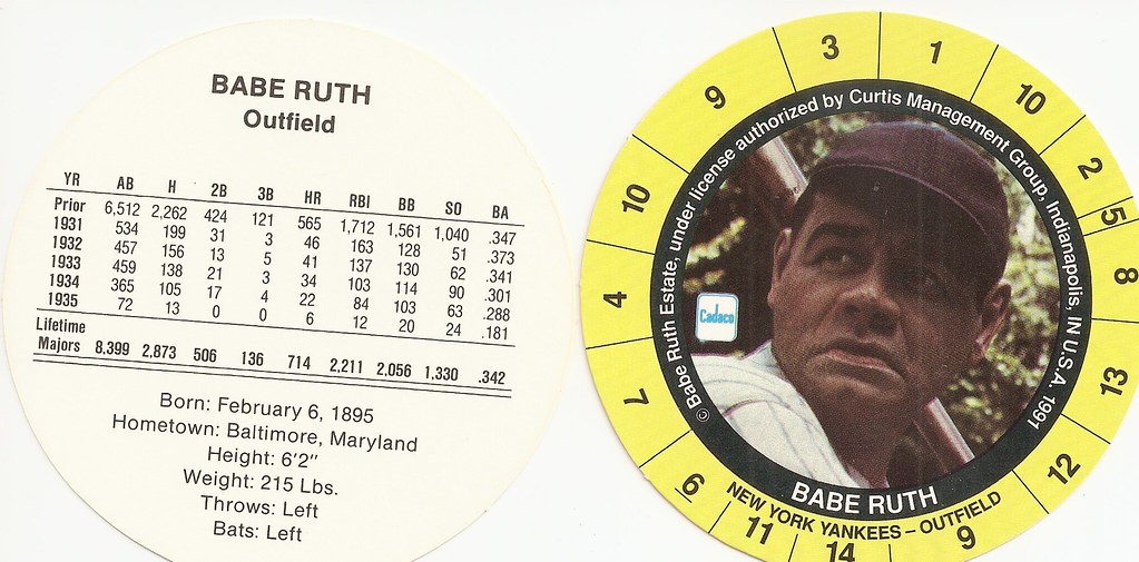 1991 Cadaco Disc - Ruth, Babe