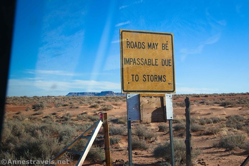 Another sign at the beginning of the Hans Flat Road, Maze District, Canyonlands National Park, Utah