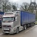 Beyard Volvo and curtinside trailer seen at eggar, Auchinleck 6/2/23