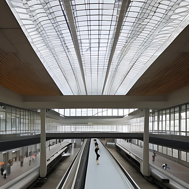 an efficient train station modernist style design ...