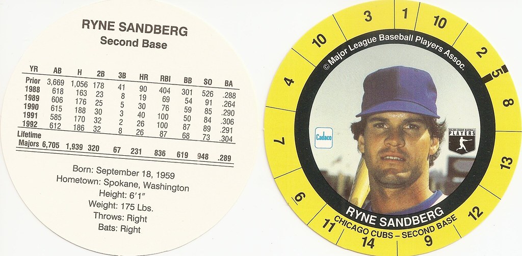 1993 Cadaco Disc - Sandberg, Ryne