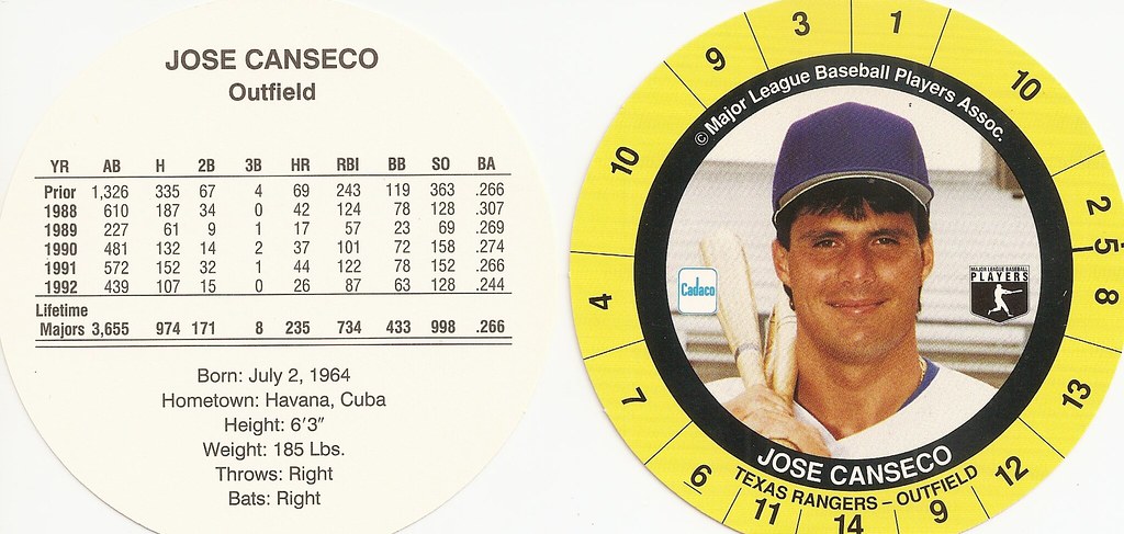 1993 Cadaco Disc - Canseco, Jose