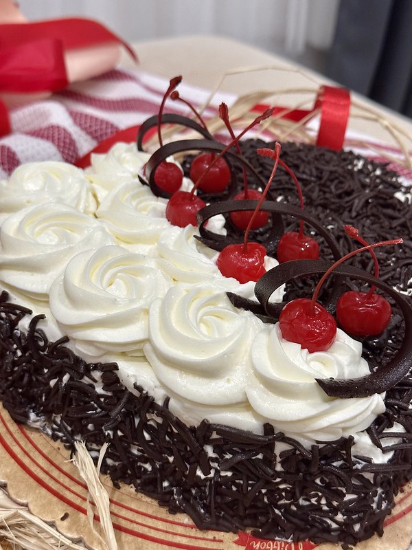 Red Ribbon Valentine Black Forest Cake
