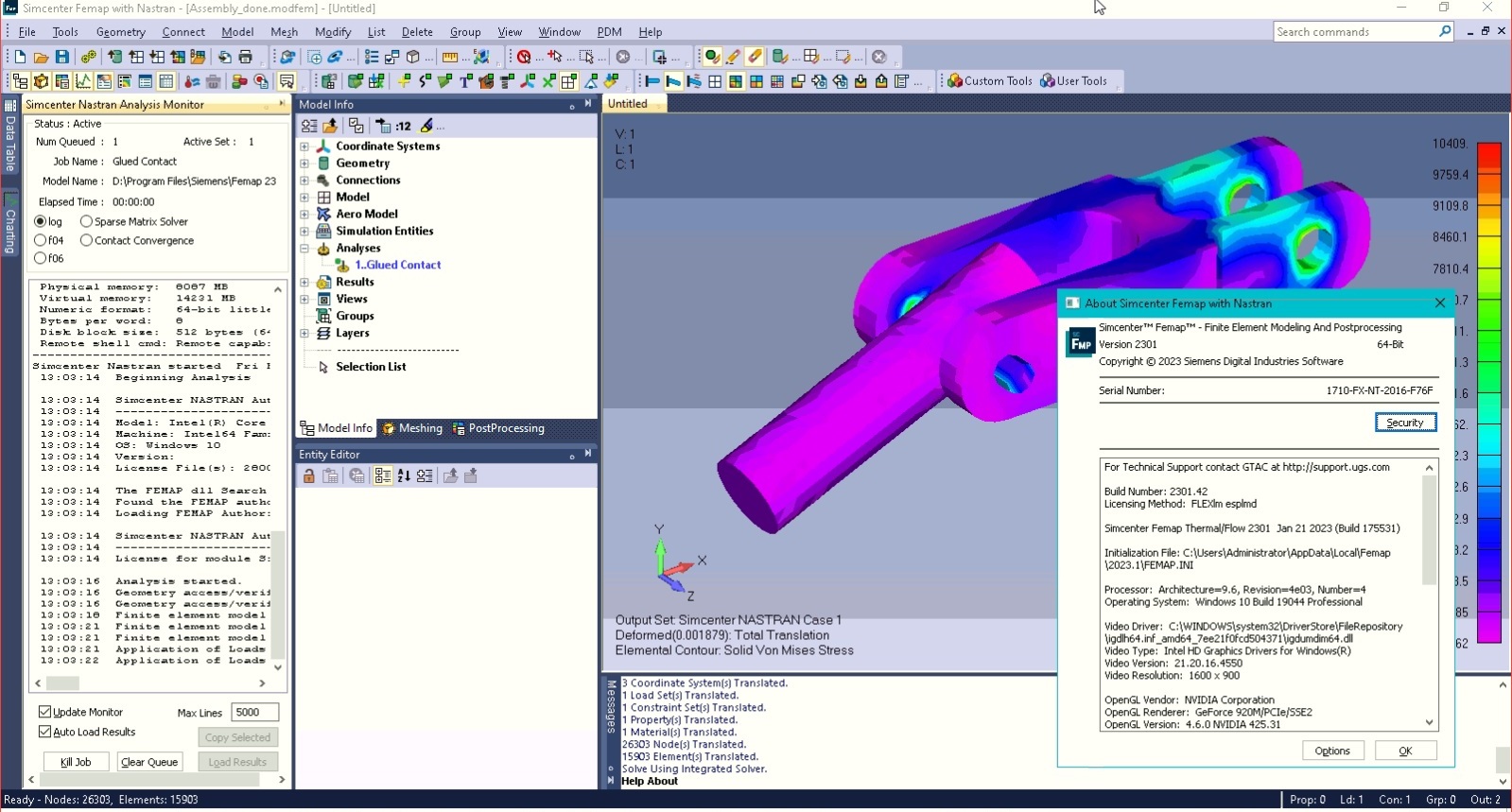 Working with Siemens Simcenter FEMAP 2301.0 with NX Nastran full