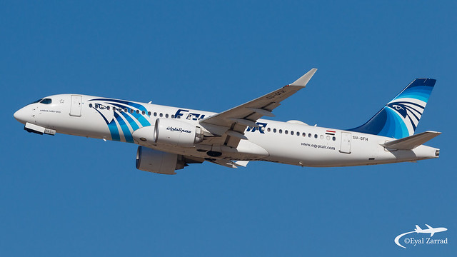 TLV - Egyptair Airbus A220-300 SU-GFH