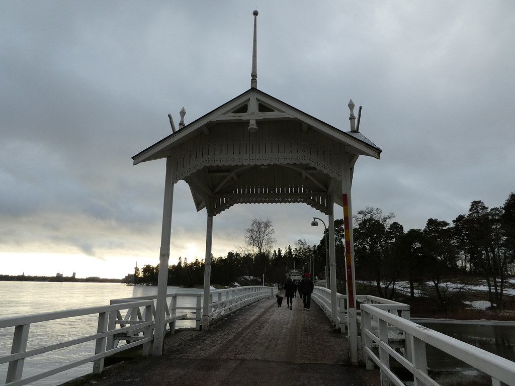 Wooden bridge across to Seurasaari Island, Helsinki
