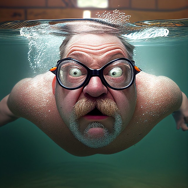 Larry goes swimming