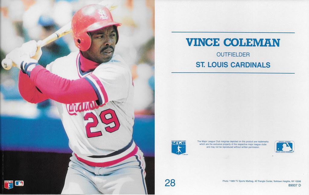 1989 TV Sports Mailbag - Coleman, Vince 28