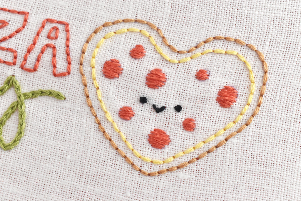 Heart Pizza Embroidery Pattern