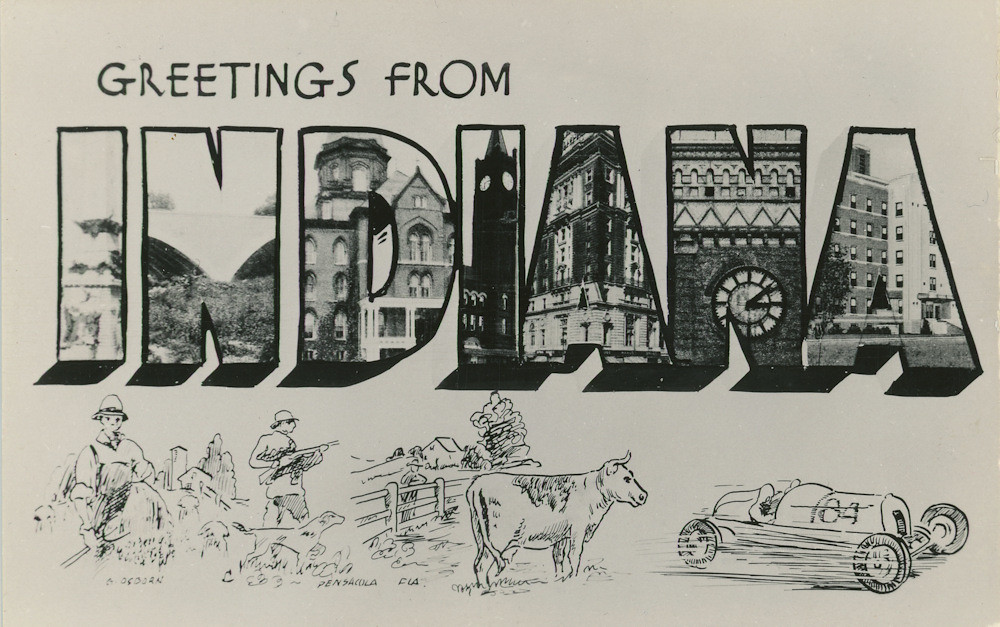 Greetings from Indiana - Large Letter Postcard