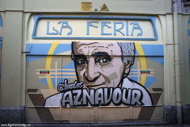 La feria streetart Liège - Charles Aznavour