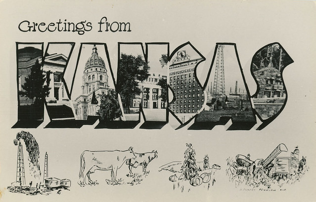 Greetings from Kansas - Large Letter Postcard