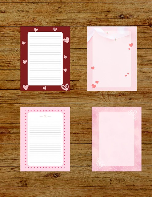 Printable Valentine's Day Stationery, 10 digital lined paper, unlined, writing paper, journal sheets, Digital Download, US Letter Size,Love gifts,letter writing a5, letter writing Personalised gifts