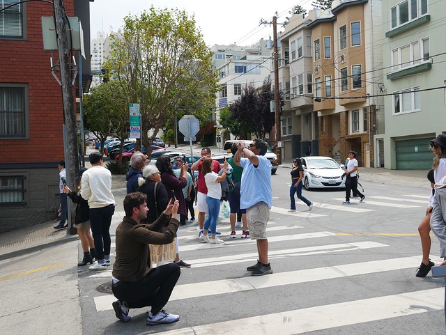 Fellow tourists at Lombard and Leavenworth, San Fransisco