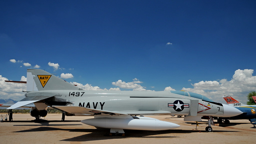 The prototype F-4J is preserved with the excellent Pima AM, in Tucson, AZ. Bu.Aer 151497 is a YF-4J, although it started as an F4H-1 (F-4B) and looks very smart apart from the painted out windows. They really ought to stop doing this.