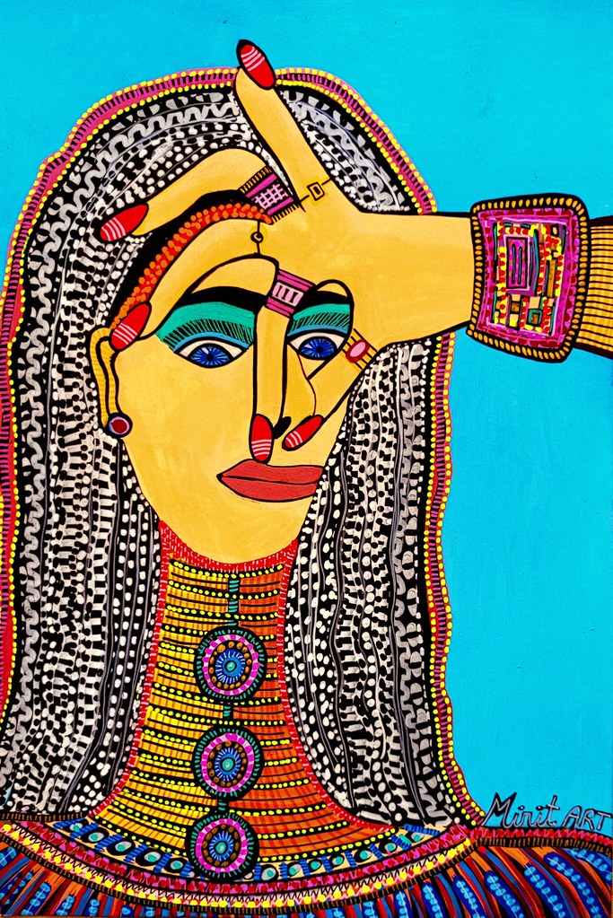 עיצוב הבית אמנות מקורית דיוקן אישה פורטרט נשים ציור ישראלי אמנית עכשווית מודרנית