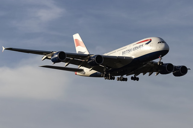 G-XLEH British Airways A380-800 Departs London Heathrow