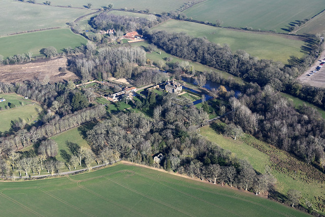 Mannington Church aerial image - the ruins of St Mary's