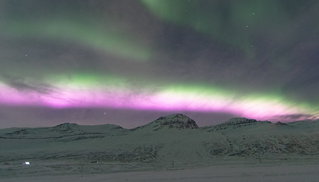 Colourful aurora borealis