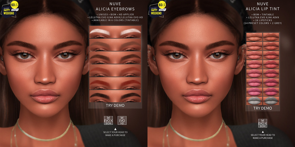 Alicia Eyebrows/Lip tint – Lelutka Evo X/AK ADVX