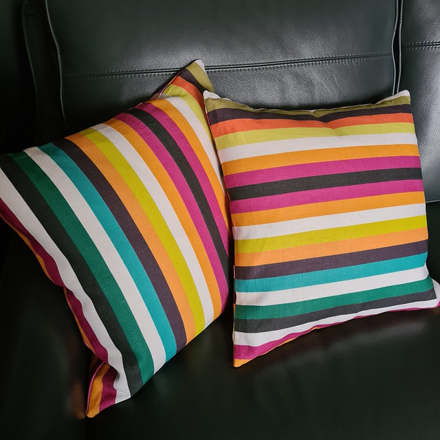 mana stripe Belgian linen throw pillows