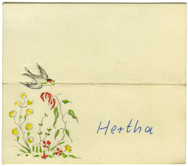 Vintage Name Place Cards With Bird 001