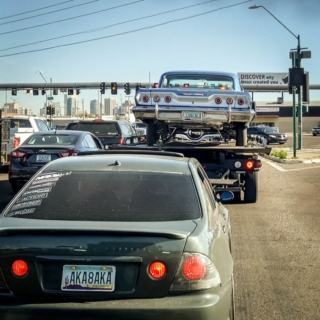 Impala on a Flatbed Tow Truck in Phoenix